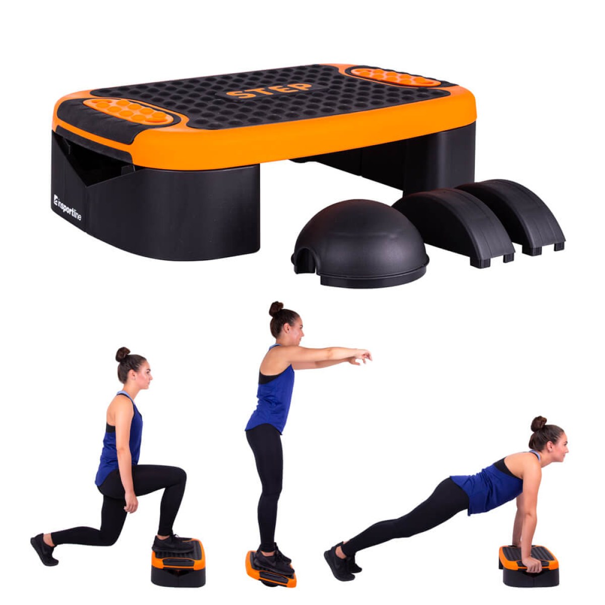 Multifunkčný aerobic step inSPORTline Multifun - Farba: Čierna · záber 1