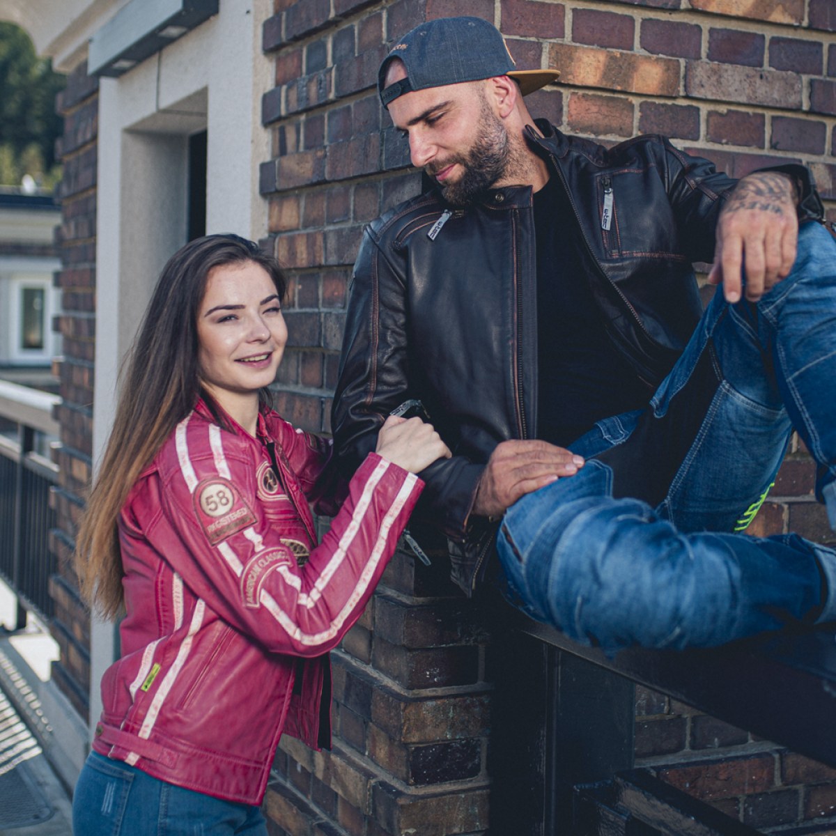 Dámska kožená moto bunda W-TEC Sheawen Lady Pink - Veľkosť: L | Farba: Ružová · záber 4