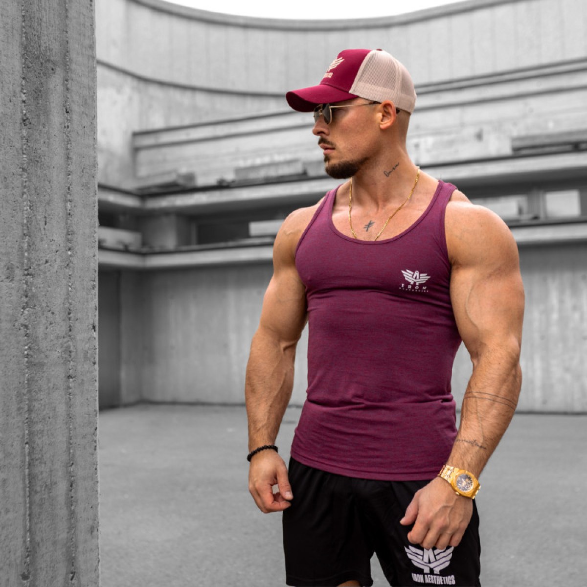 Pánska šiltovka Iron Aesthetics Boost, burgundy/stone · záber 3