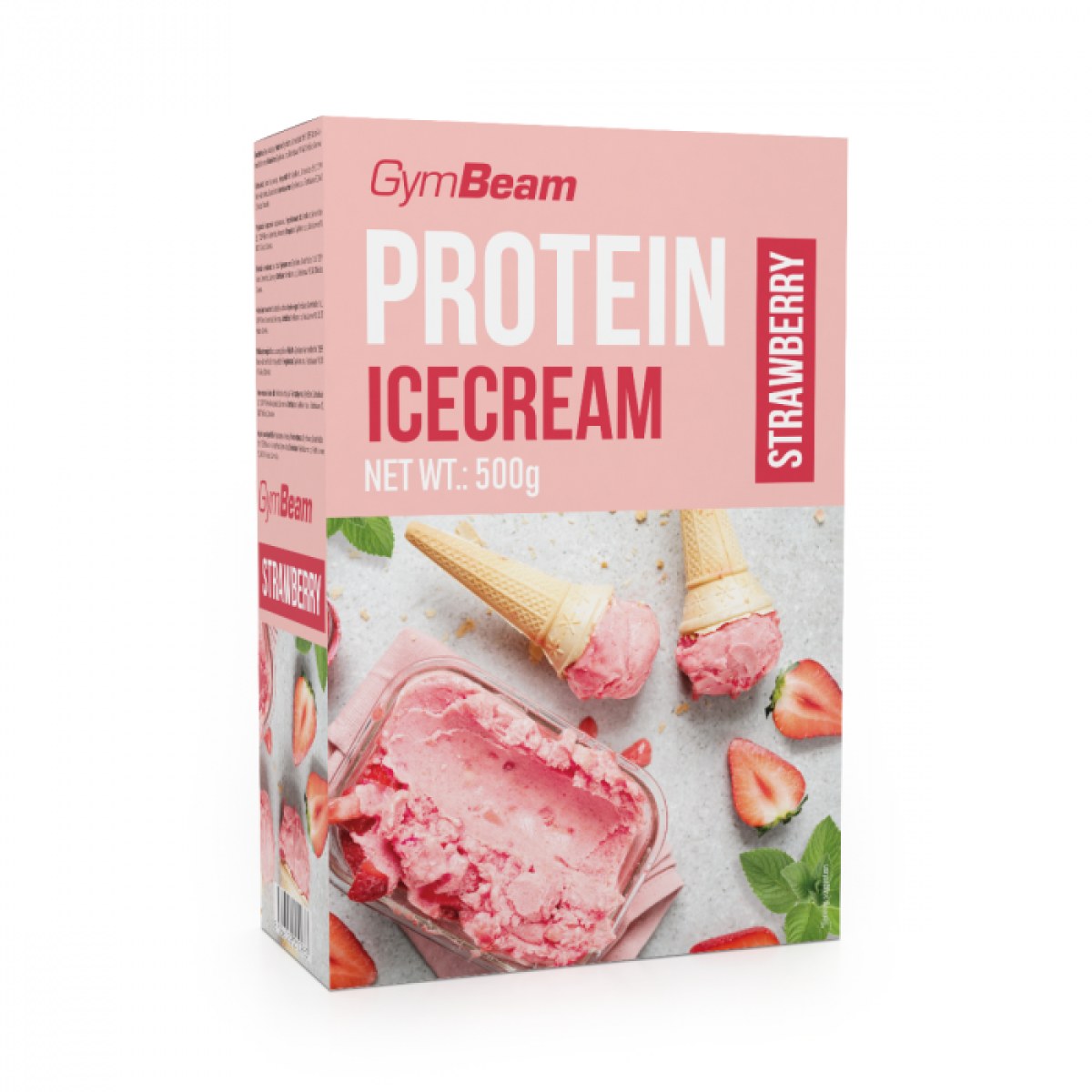 GymBeam Proteínová zmrzlina Protein Ice Cream 500 g jahoda · záber 1