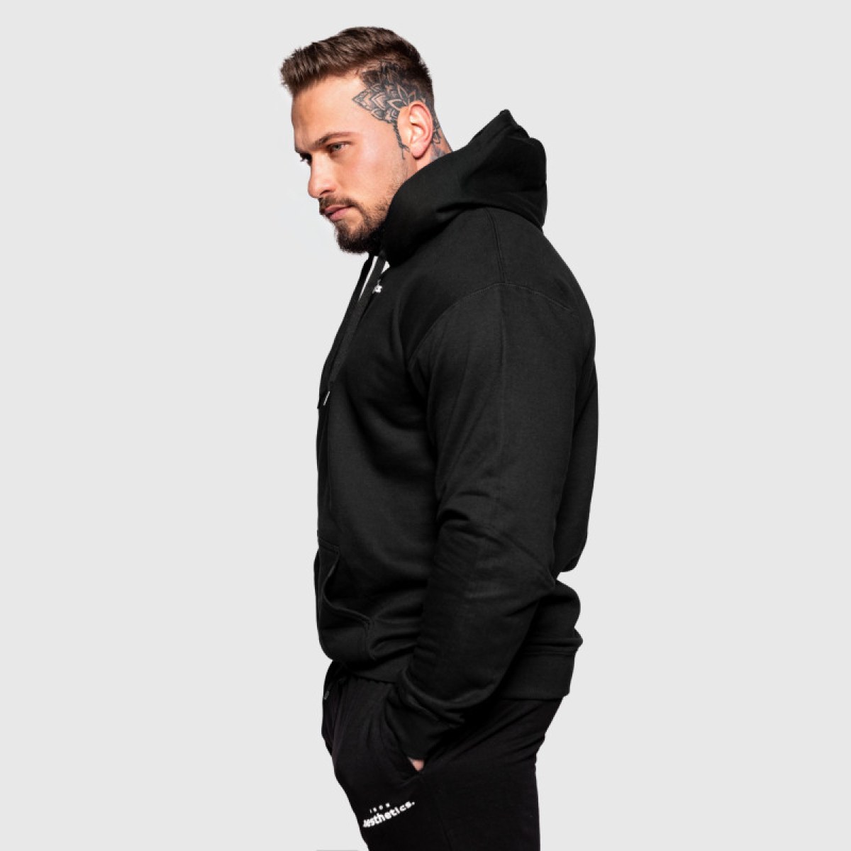 Oversize mikina Iron Aesthetics Cozy, čierna · záber 5