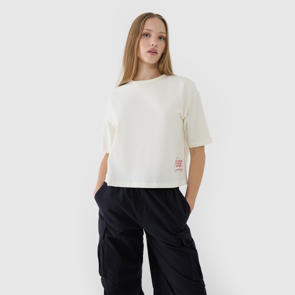 Dámske oversize tričko s potlačou - biele · záber 5