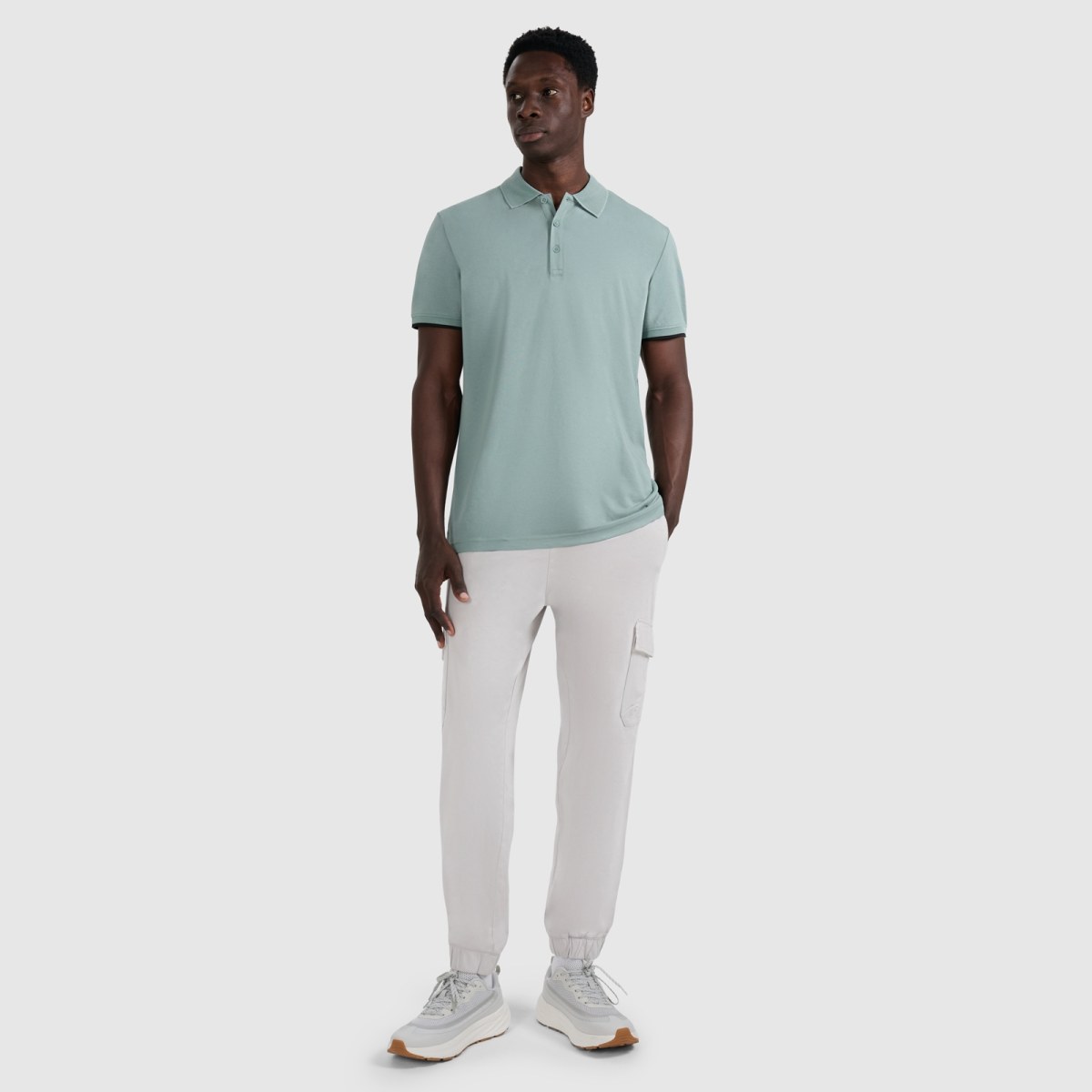 Pánske regular polo tričko - olivová/khaki · záber 2