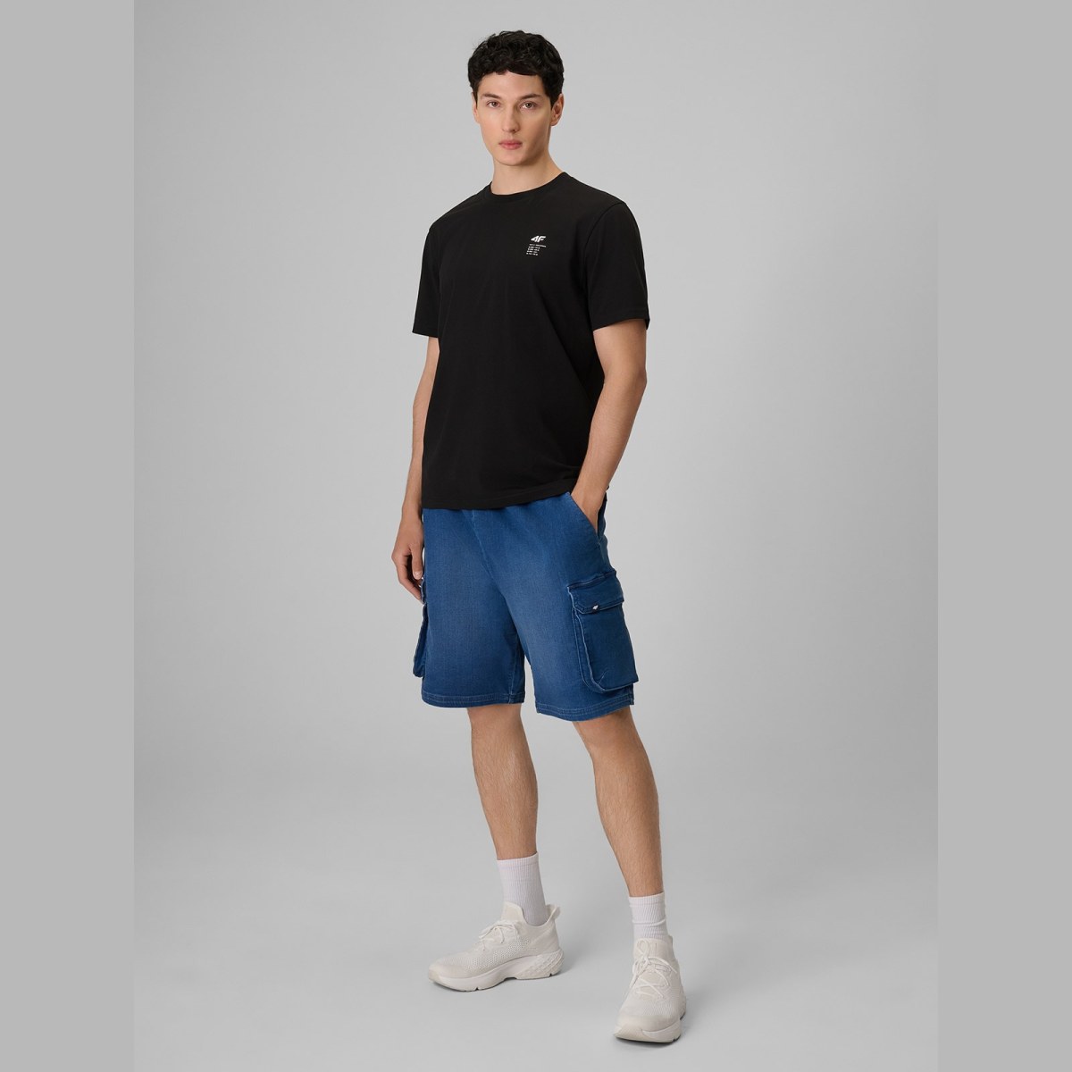 Casual cargo šortky pánske - denim · záber 1