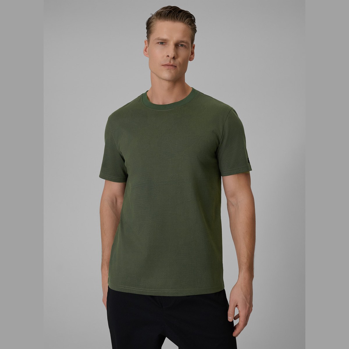 T-shirt regular s potlačou pánsky - khaki · záber 5