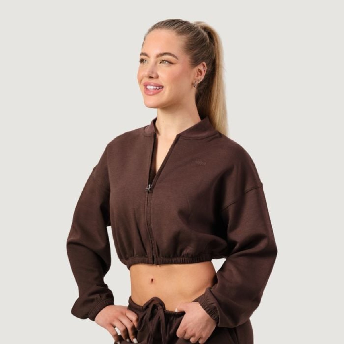 GymBeam Dámska mikina Zip-Up NEO Mocha XS · záber 1