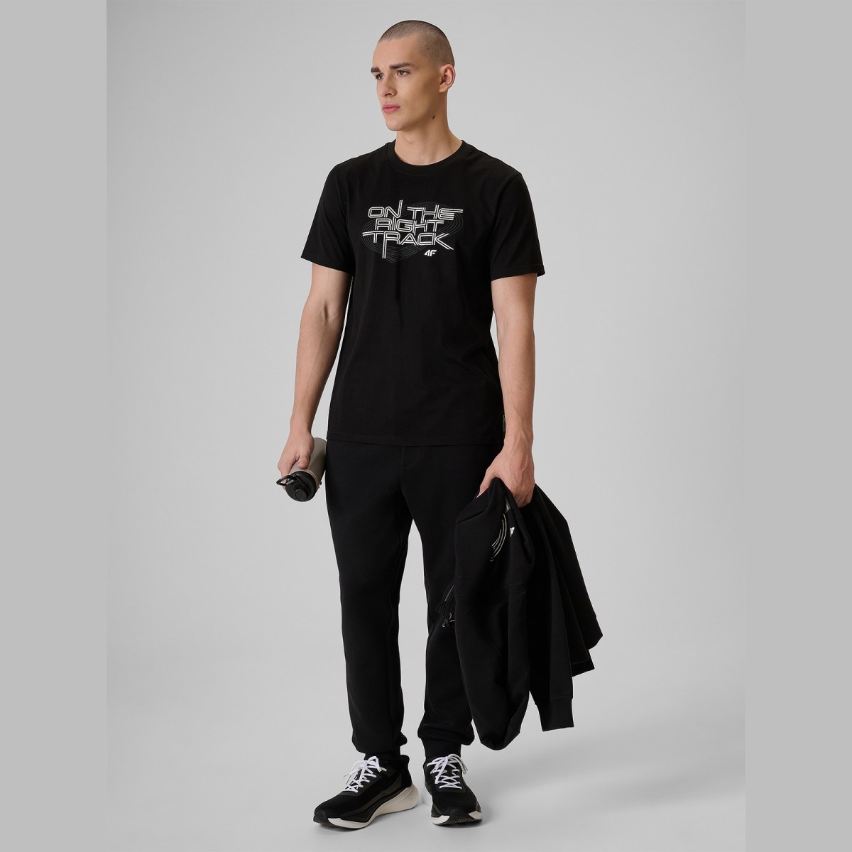 T-shirt regular s potlačou pánsky - čierny · záber 2
