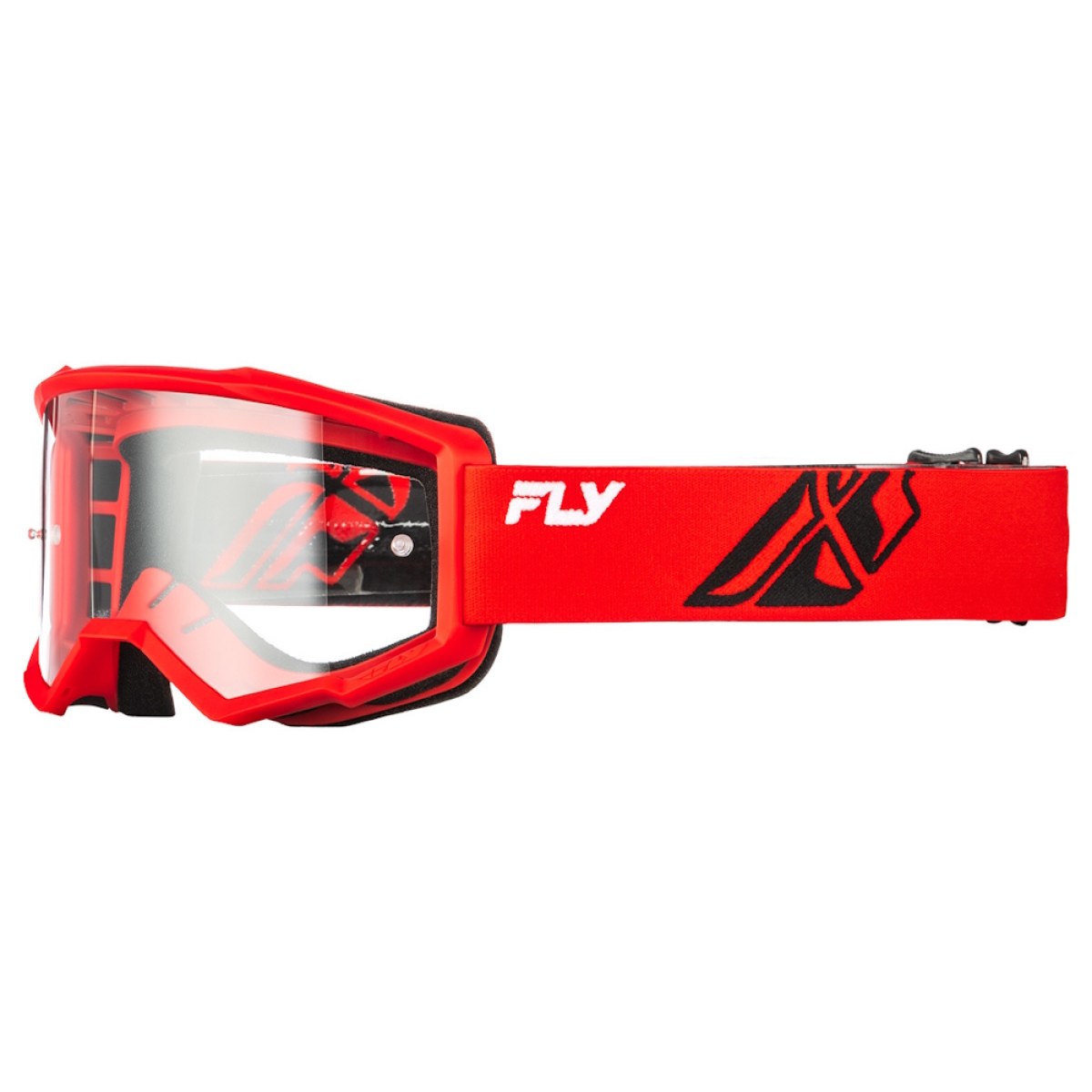Fly Racing Focus Youth červená/čierna, číre plexi · záber 1