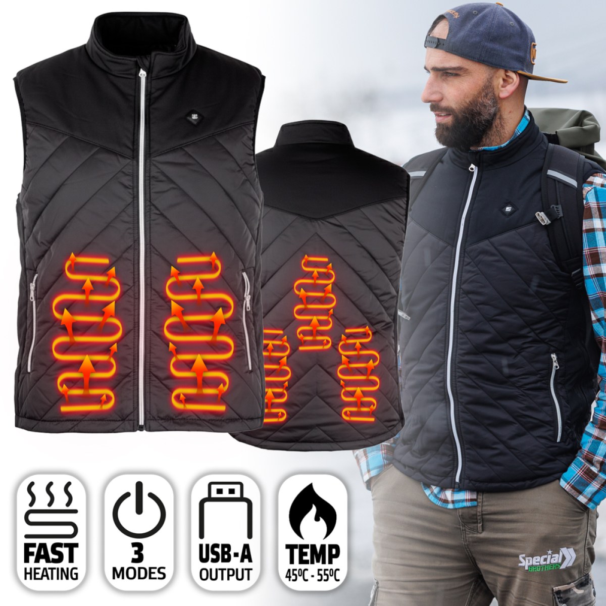 inSPORTline Electronics WARMhim čierna - L · záber 1