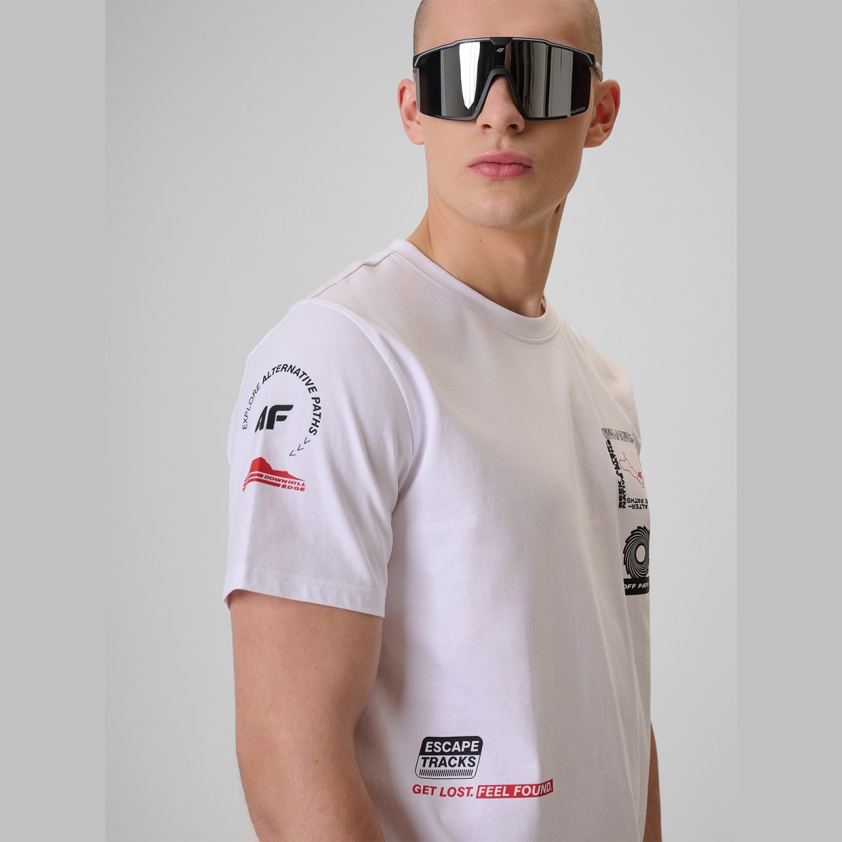T-shirt regular s potlačou pánsky - biely · záber 2