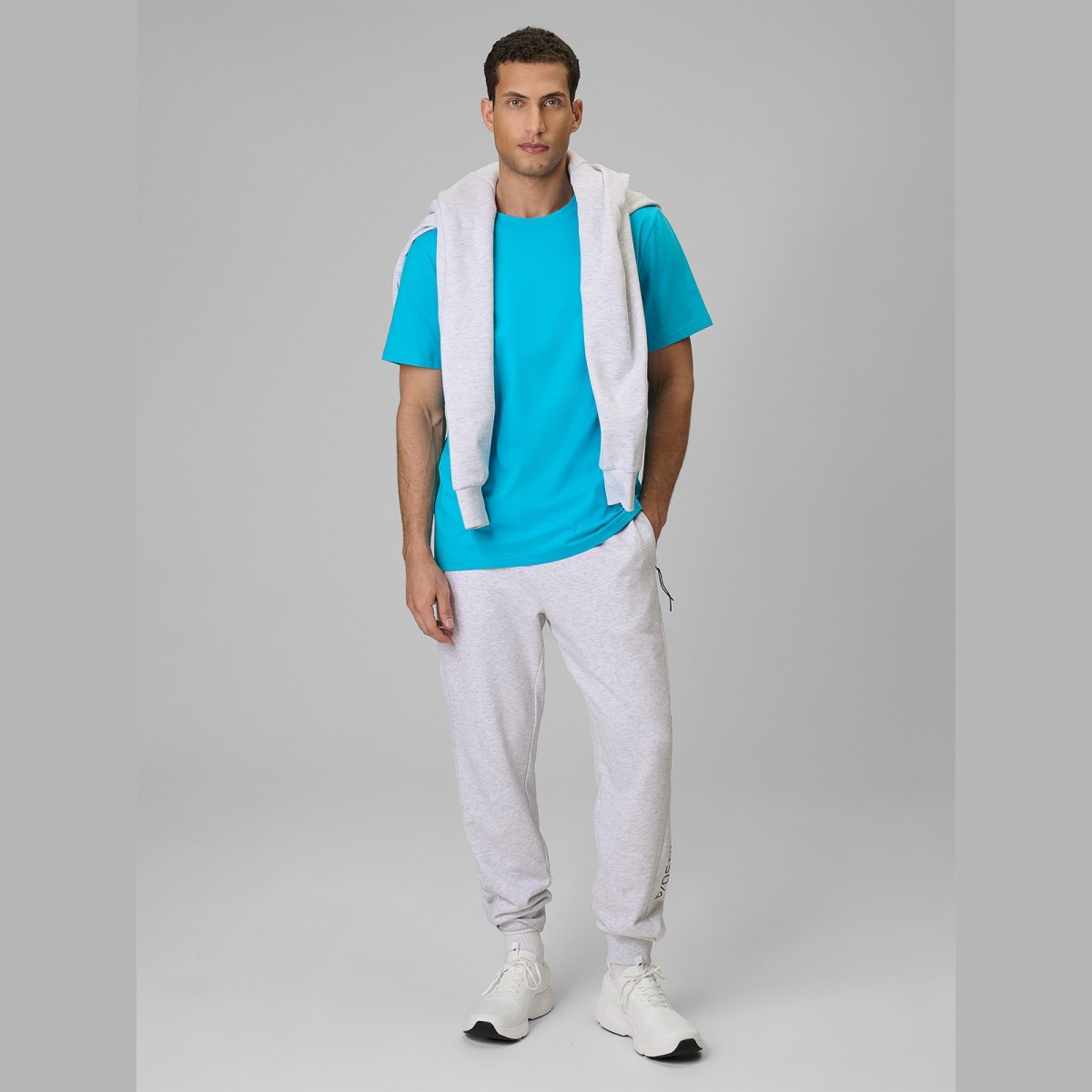 T-shirt regular jednofarebný pánsky - modrý · záber 2