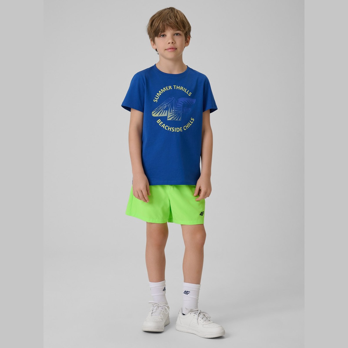Chlapčenské plážové boardshorty - zelené · záber 1