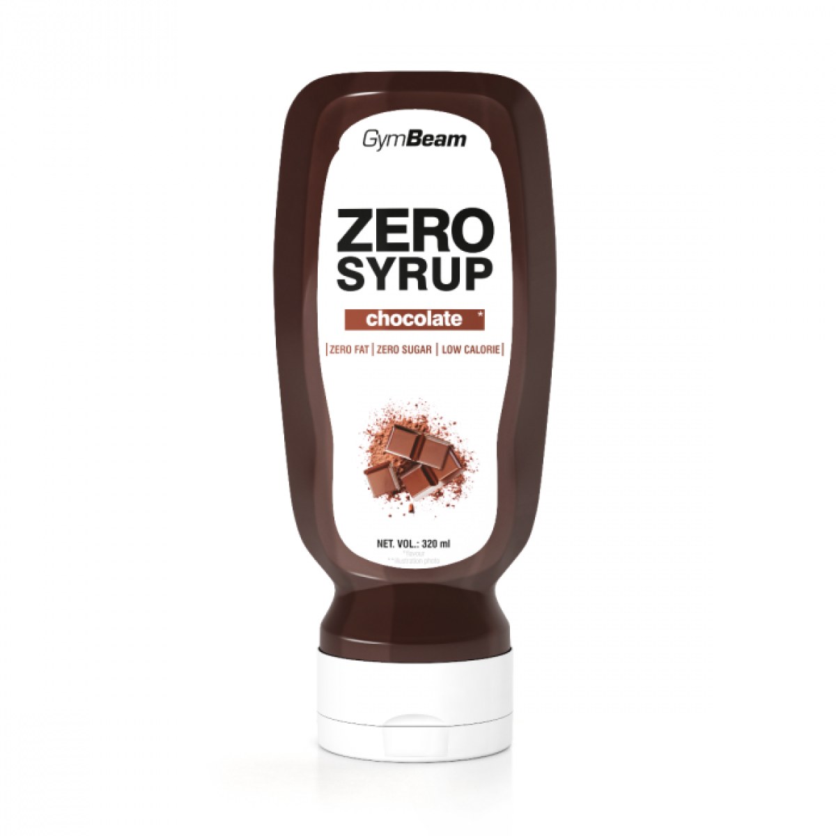 GymBeam ZERO SIRUP čokoláda - Objem: 320 ml | Hmotnosť: 0,364 g | Balenie: 6 · záber 1