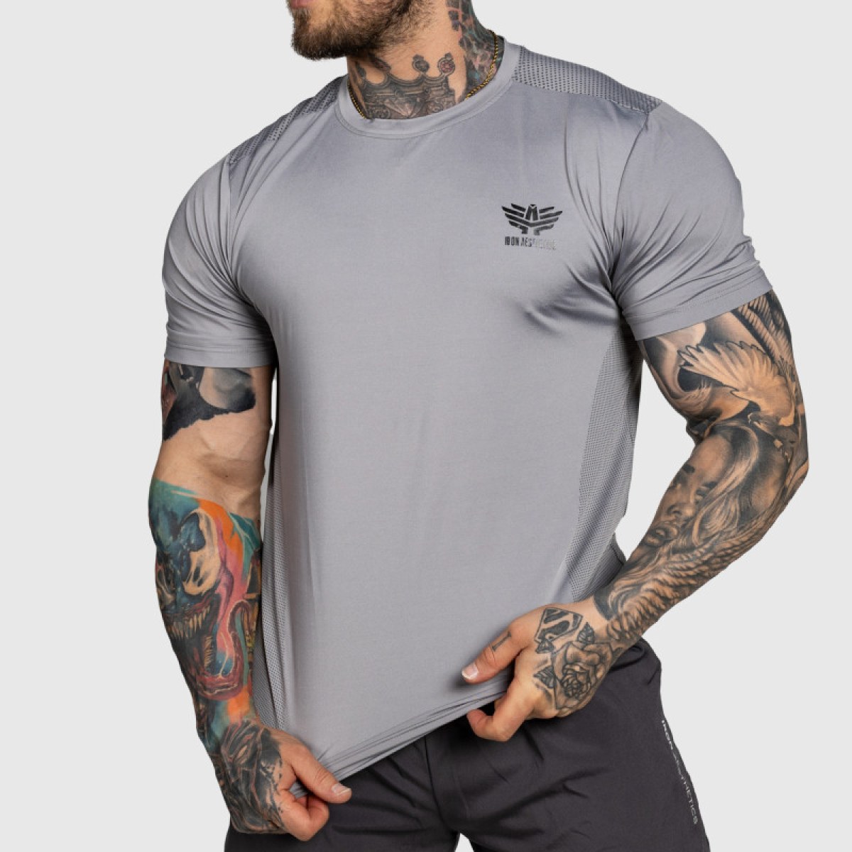 Tréningové tričko Iron Aesthetics Victory, sivé · záber 1
