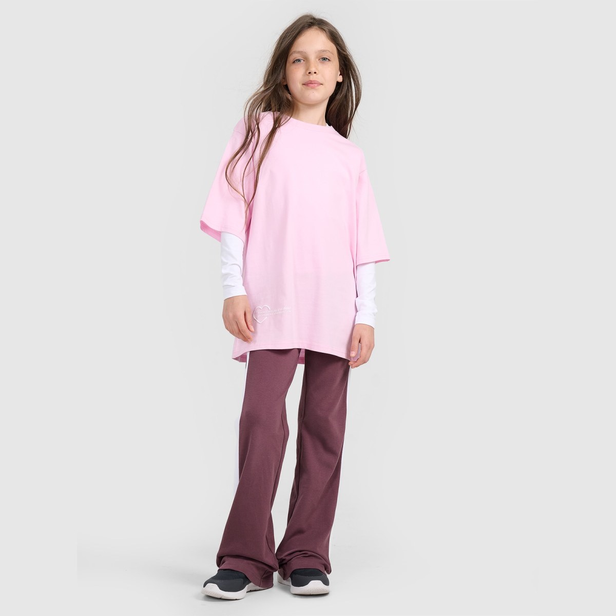 T-shirt oversize s potlačou dievčenský - ružový · záber 2