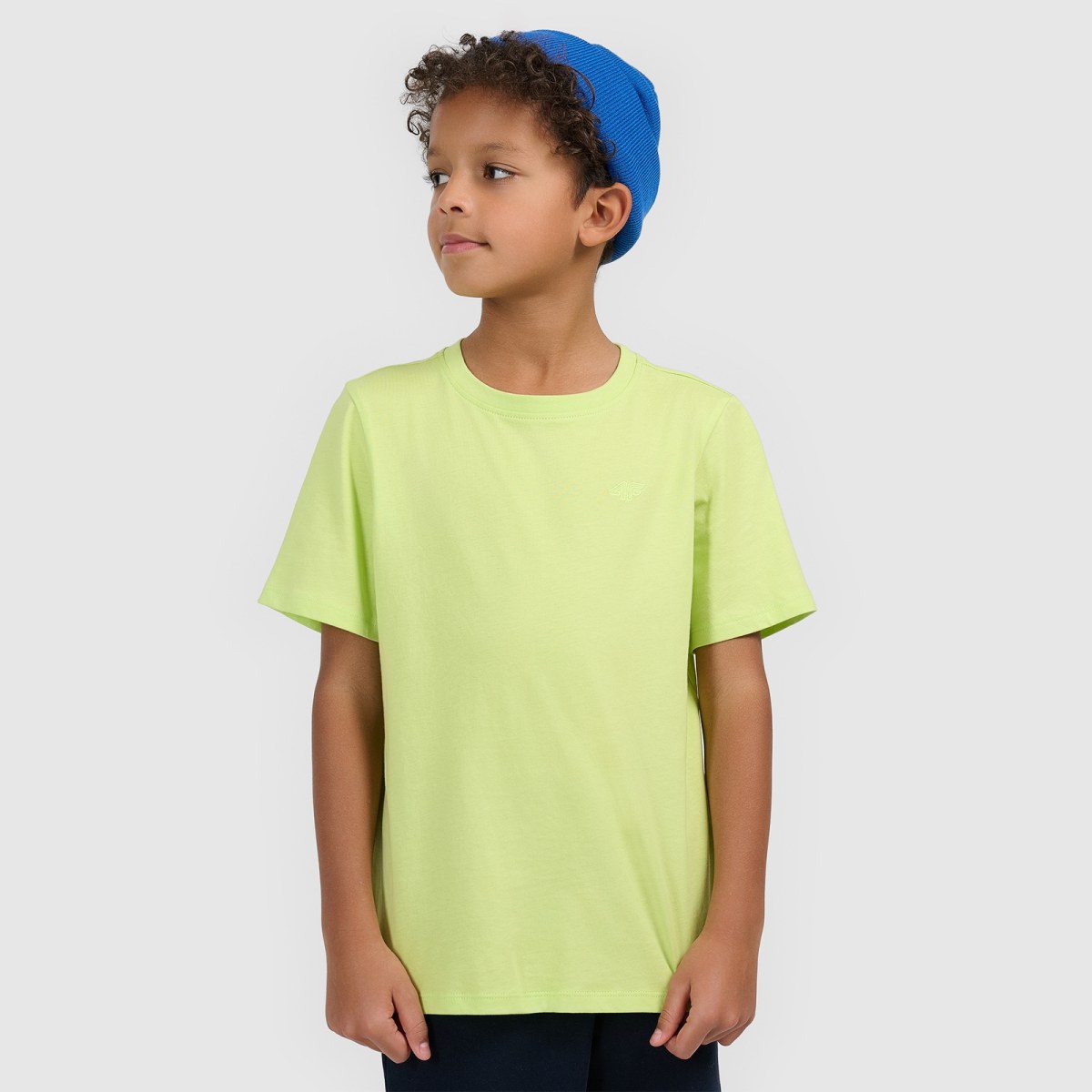 T-shirt regular hladký chlapčenský - zelený · záber 2