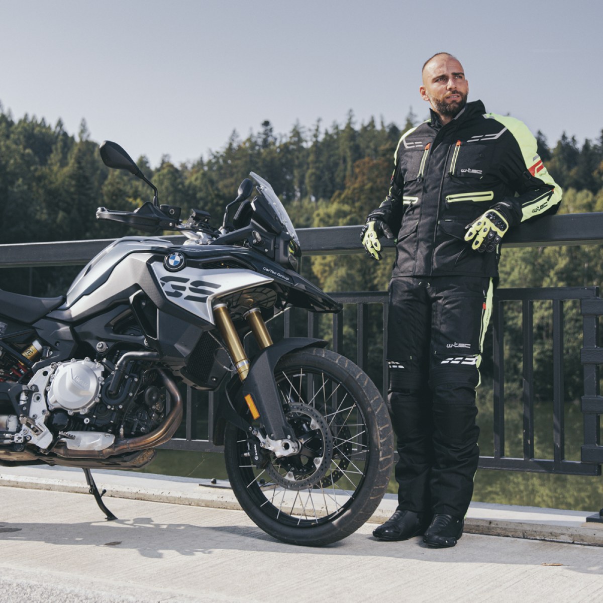 Pánske moto nohavice W-TEC Spirital - Veľkosť: M | Farba: Oranžová · záber 4