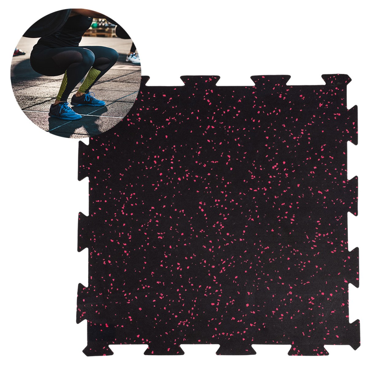 Záťažová podložka inSPORTline Puzeko 50x50x1 cm - Farba: Červená · záber 1