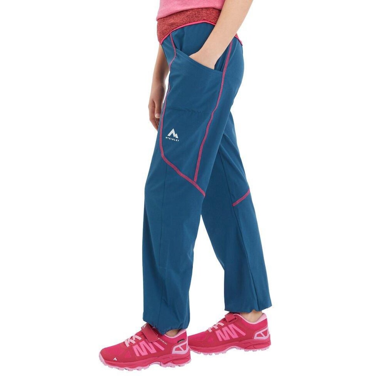 McKinley Zubal Hiking Pants Kids - Veľkosť: 128 | Farba: Modrá · záber 2