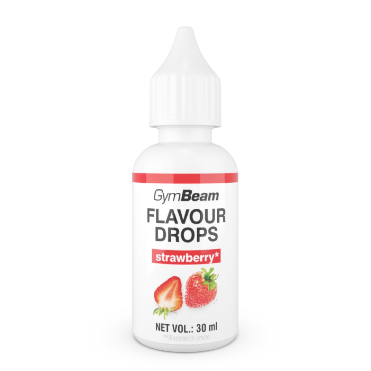 GymBeam Flavour Drops jahoda - Príchuť: Jahoda | Hmotnosť: 0,03 kg | Objem: 30 ml | Balenie: 50 · záber 1