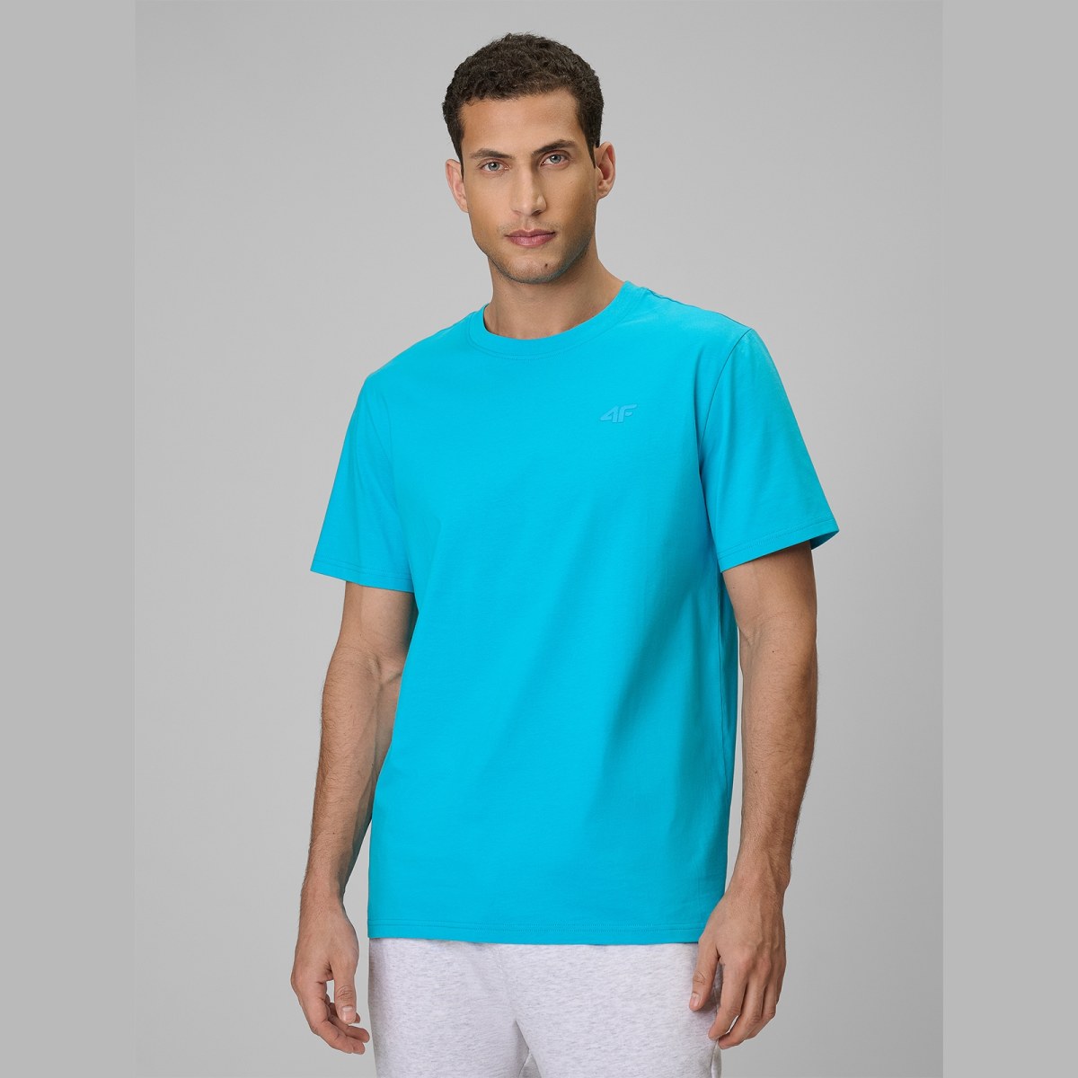 T-shirt regular jednofarebný pánsky - modrý · záber 1