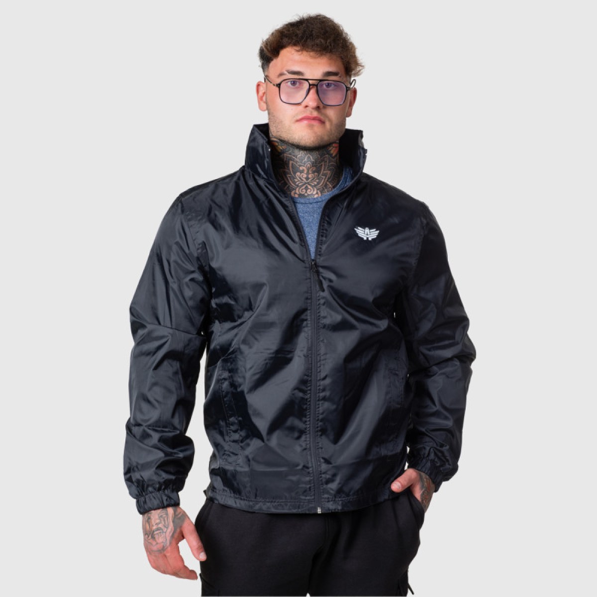 Pánska bunda Iron Aesthetics Windblocker, čierna · záber 3
