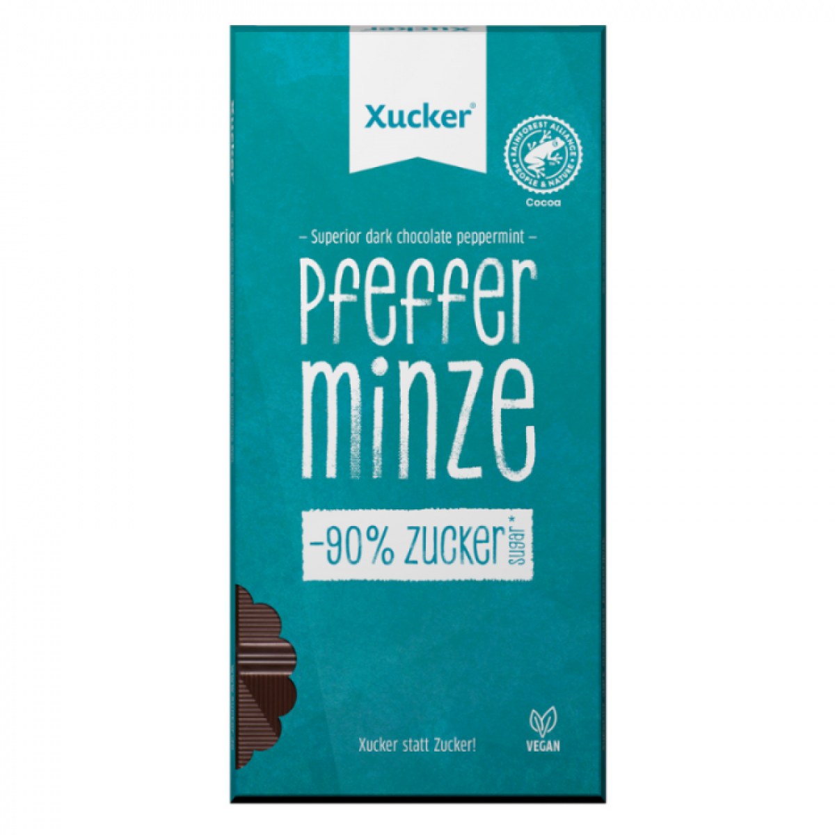 Xucker Vegánska tmavá čokoláda s pepermintom - Hmotnosť: 0,8 kg · záber 1