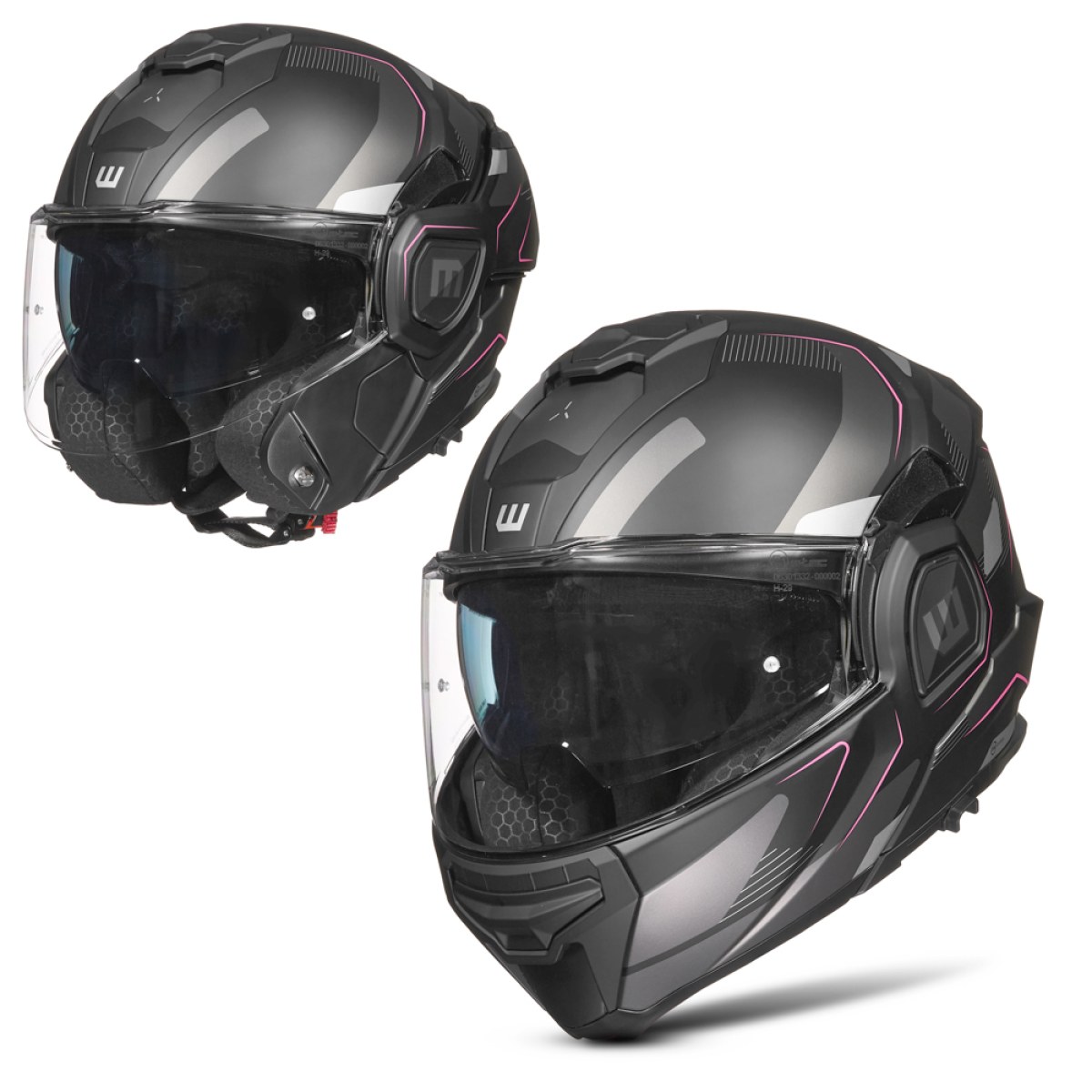 W-TEC Zoroz Matt Black-Fluo Pink - M (57-58) · záber 1