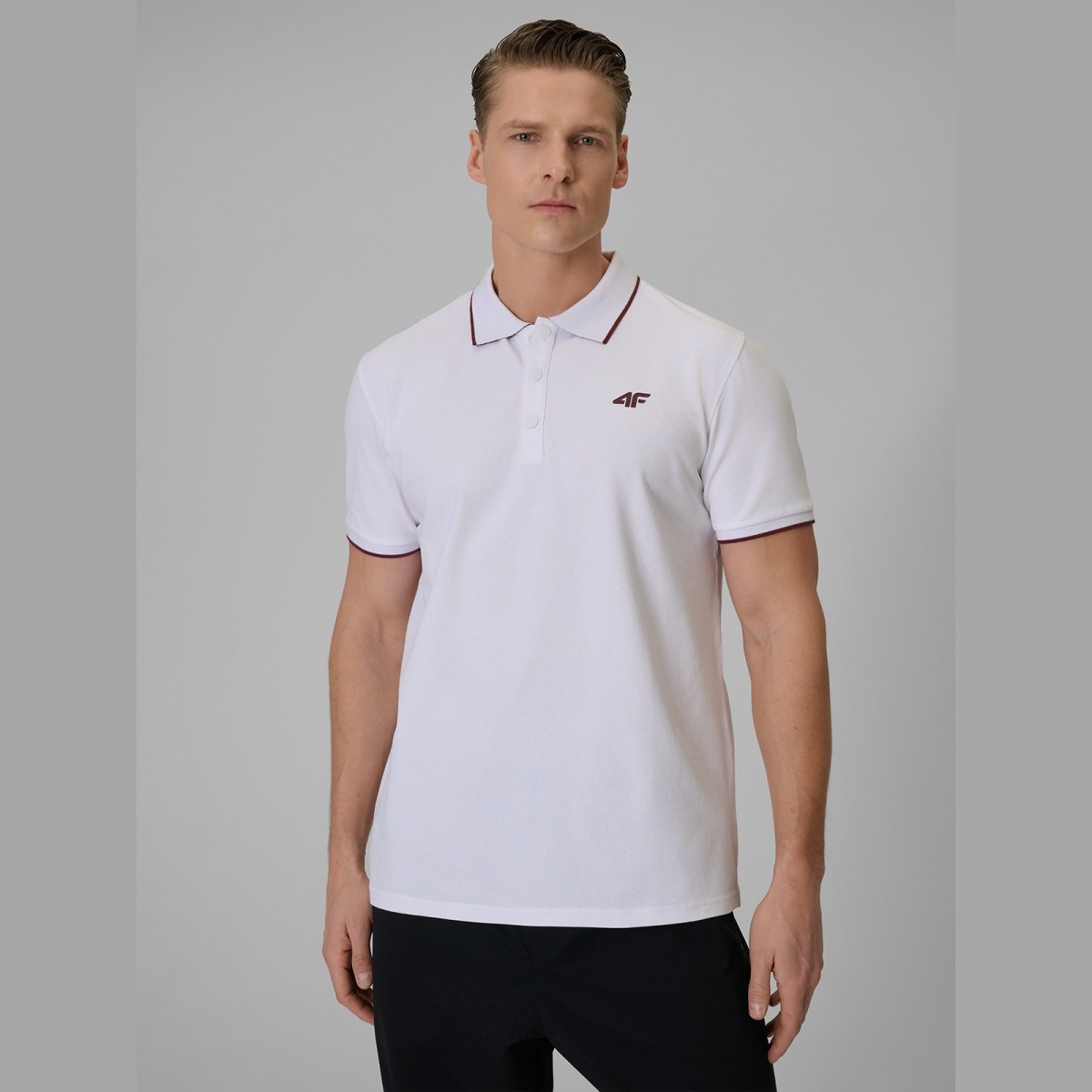 Polo tričko regular pánske - biele · záber 5