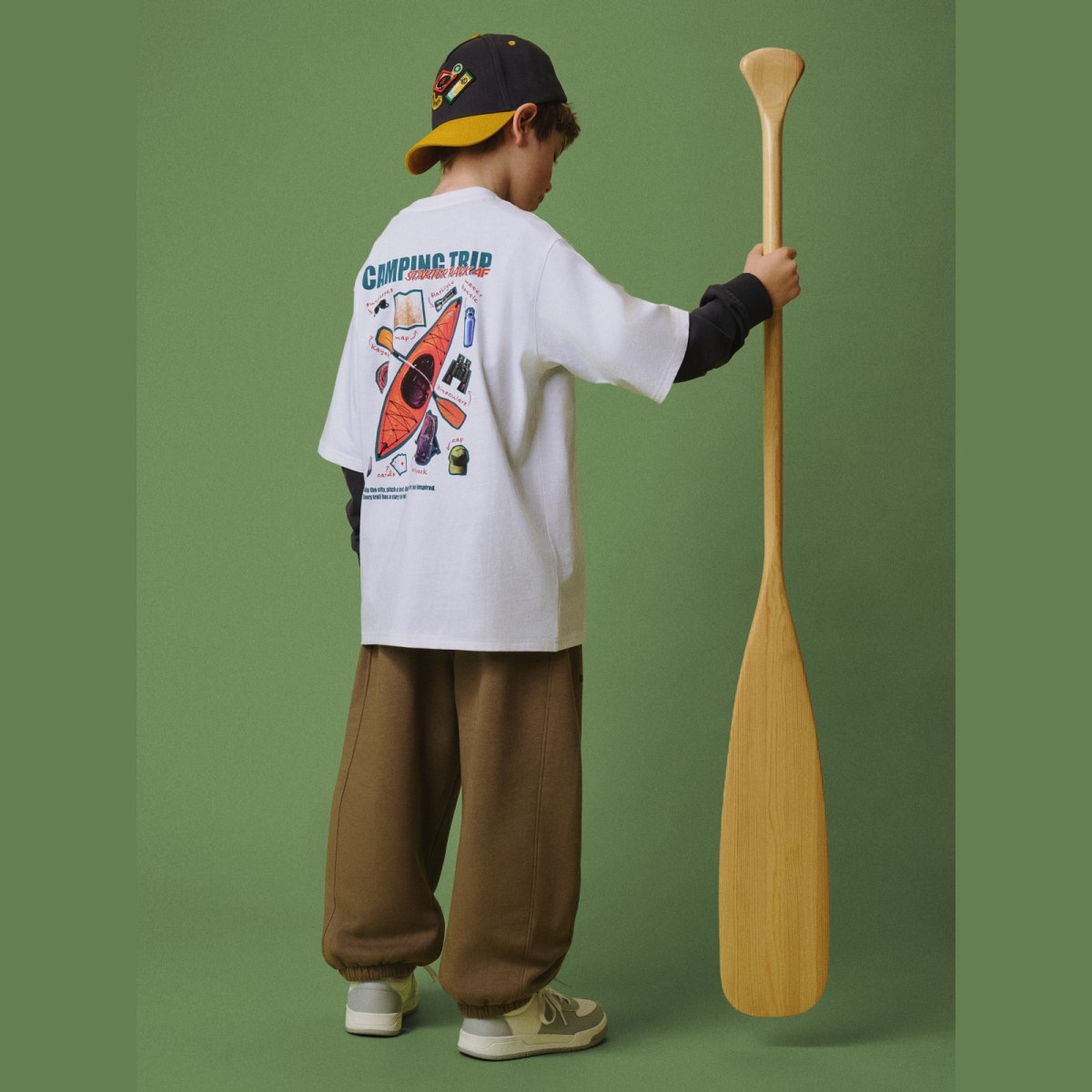 T-shirt loose s potlačou chlapčenský - biely · záber 5