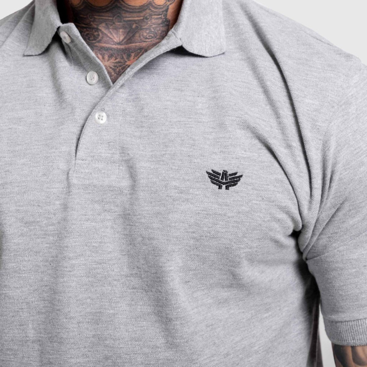Pánske polo tričko Iron Aesthetics Pique, sivé · záber 5