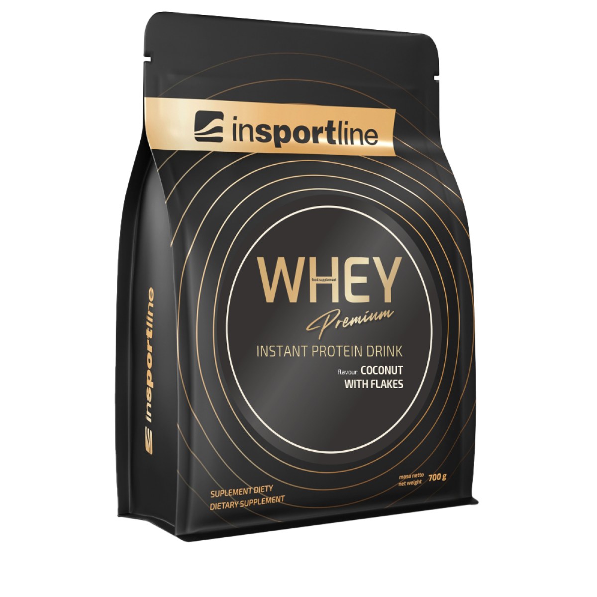 Protein inSPORTline WHEY Premium 700g Príchuť biela čokoláda s malinami · záber 3
