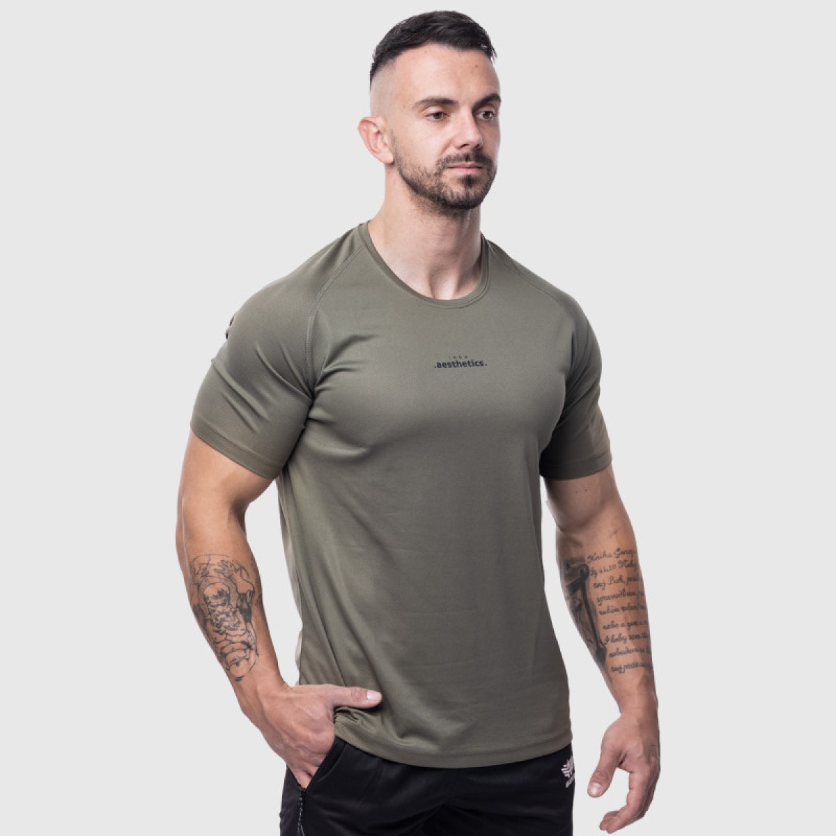 Pánske športové tričko Iron Aesthetics Training, zelené · záber 4