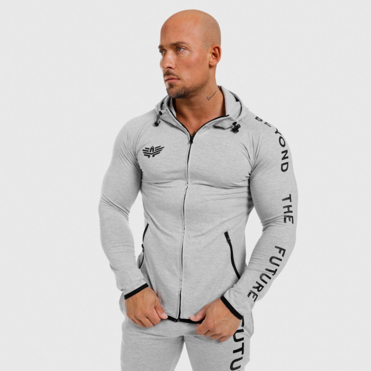 Pánska SlimFit mikina Beyond the Future, sivá · záber 4