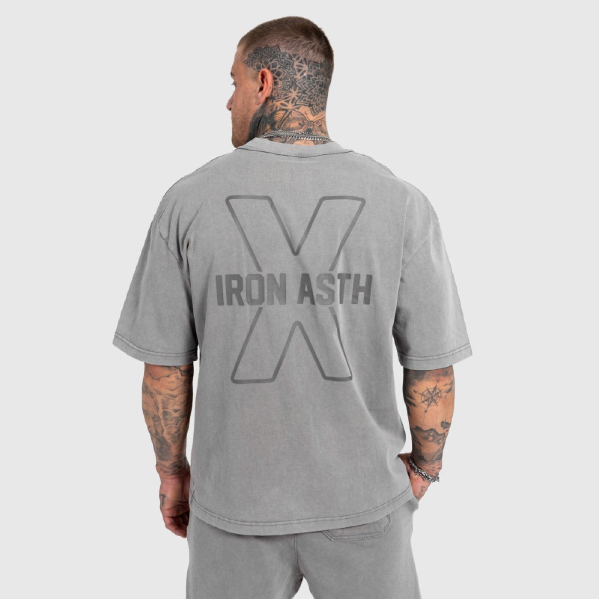 Pánske tričko Iron Aesthetics X Washed, sivé · záber 3