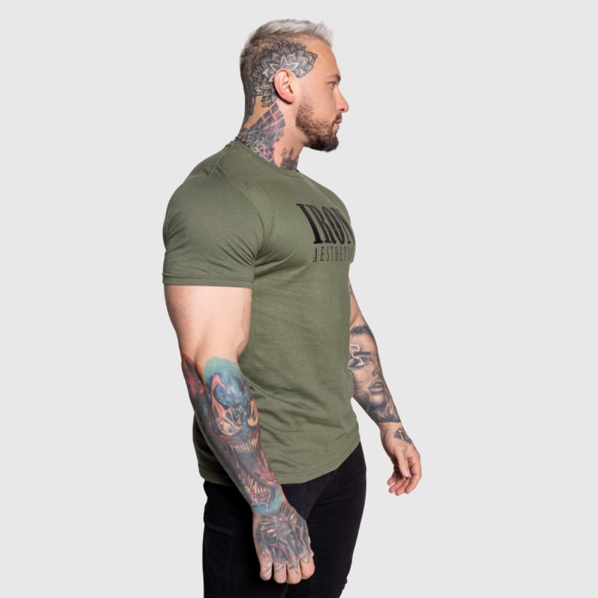 Pánske športové tričko Iron Aesthetics Urban, vojenská zelená · záber 4