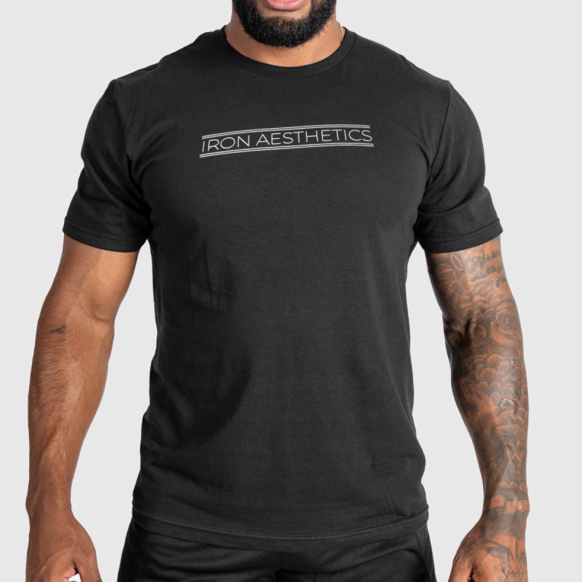 Pánske fitness tričko Iron Aesthetics Glam, čierne · záber 2
