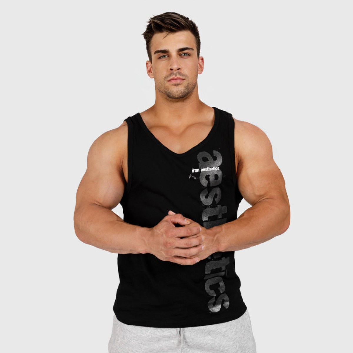 Pánske fitness tielko Iron Aesthetics Cross, čierne · záber 5