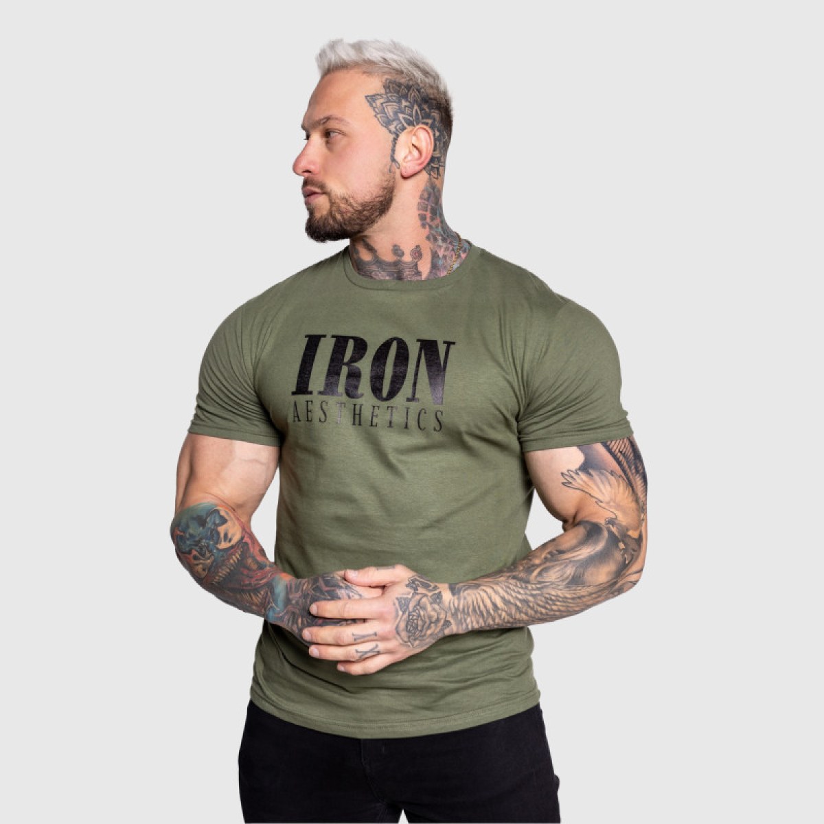 Pánske športové tričko Iron Aesthetics Urban, vojenská zelená · záber 3