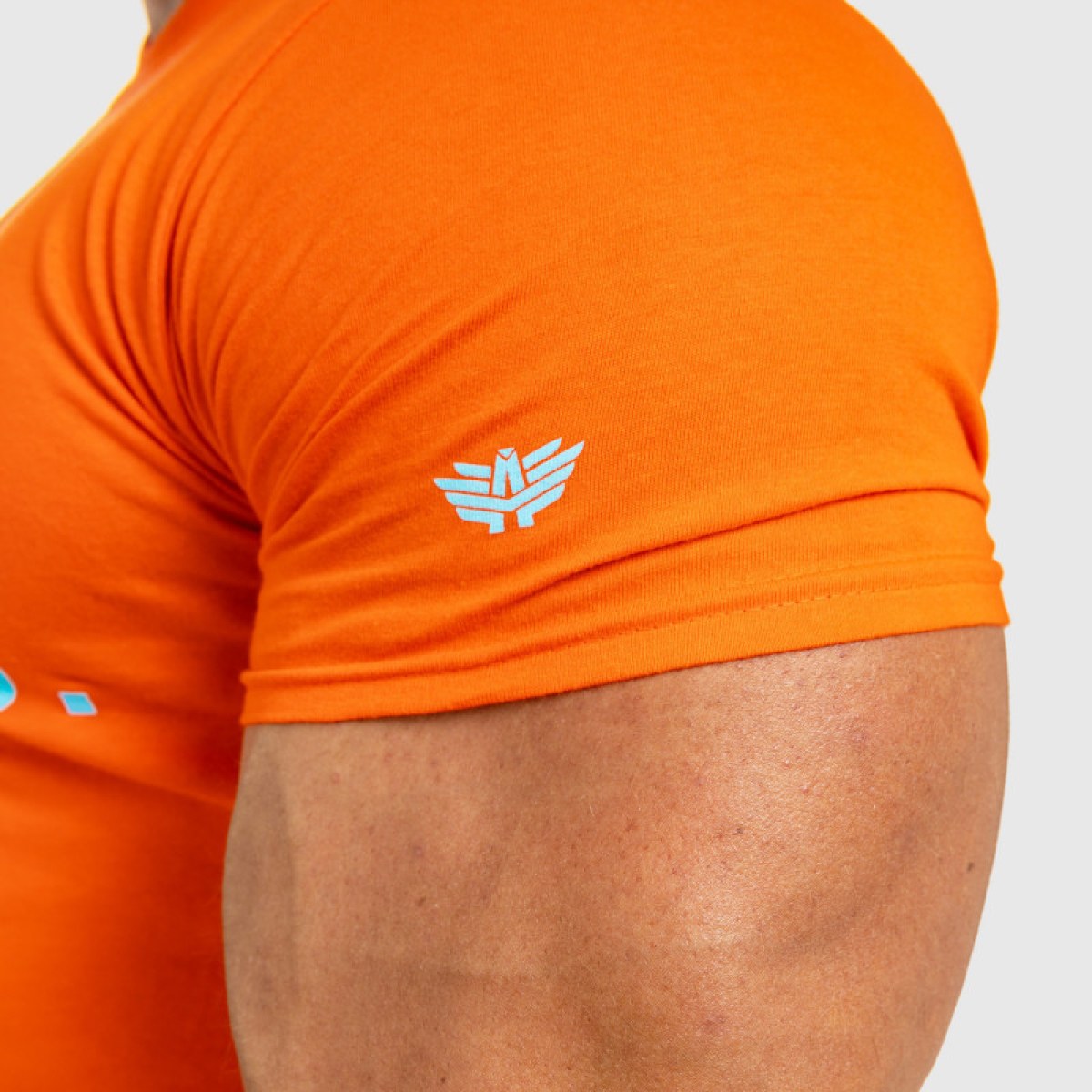Pánske fitness tričko Iron Aesthetics Be Stronger, oranžové · záber 4