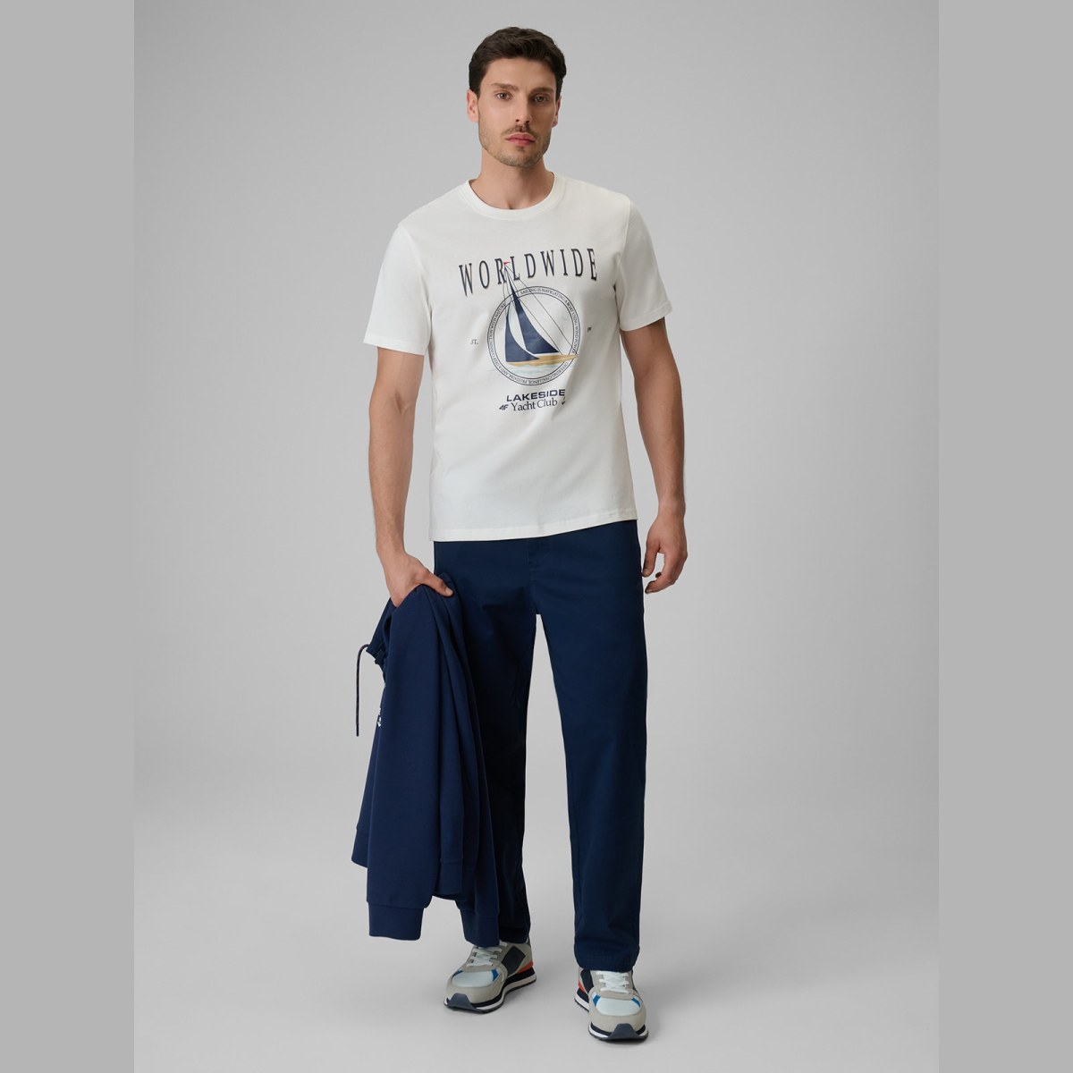 Nohavice casual pánske - tmavomodré · záber 1