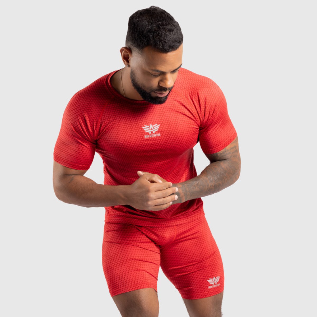 Funkčné tričko Iron Aesthetics Evolution, červené · záber 1