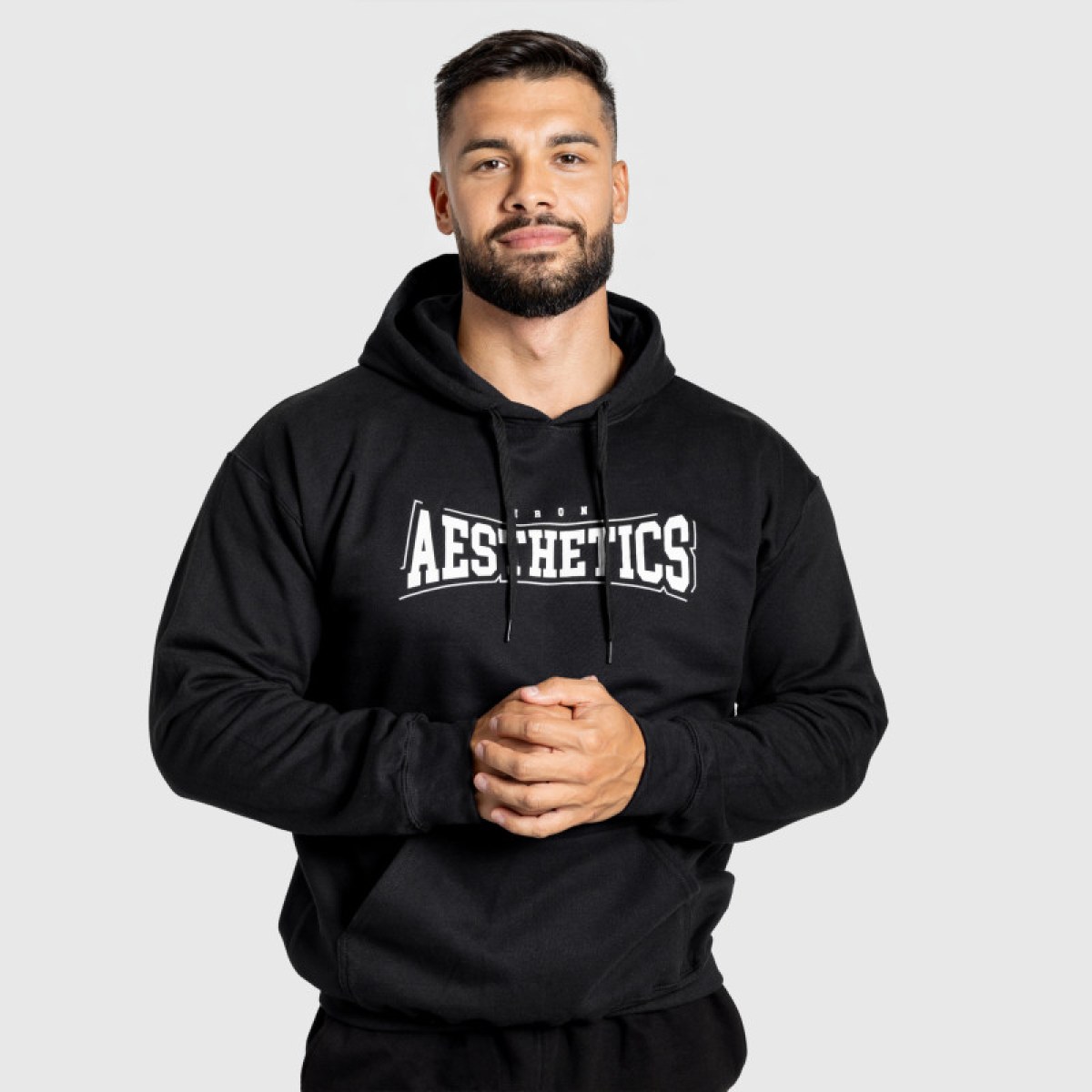 Mikina s kapucňou Iron Aesthetics Frontline, čierna · záber 3