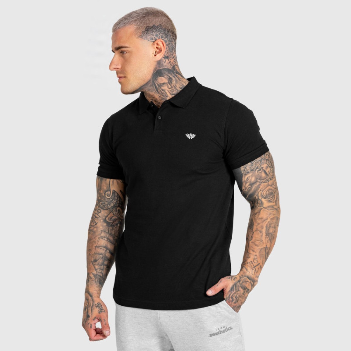 Pánske polo tričko Iron Aesthetics Smart, čierne · záber 5