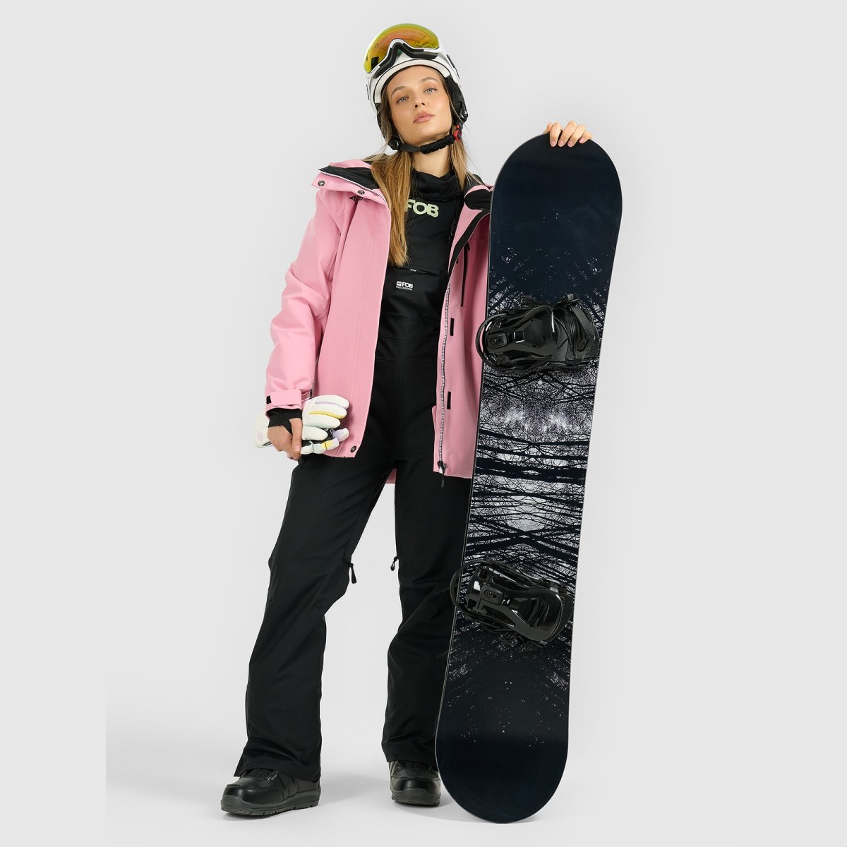 Dámska snowboardová bunda membrána 15000 - ružová · záber 2