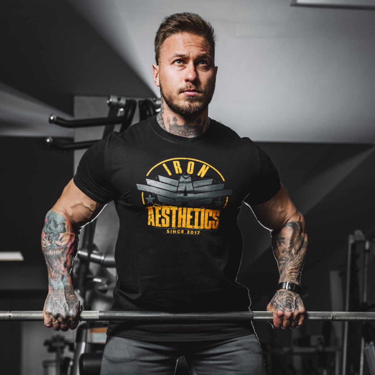 Pánske fitness tričko Iron Aesthetics Force, čierne · záber 5