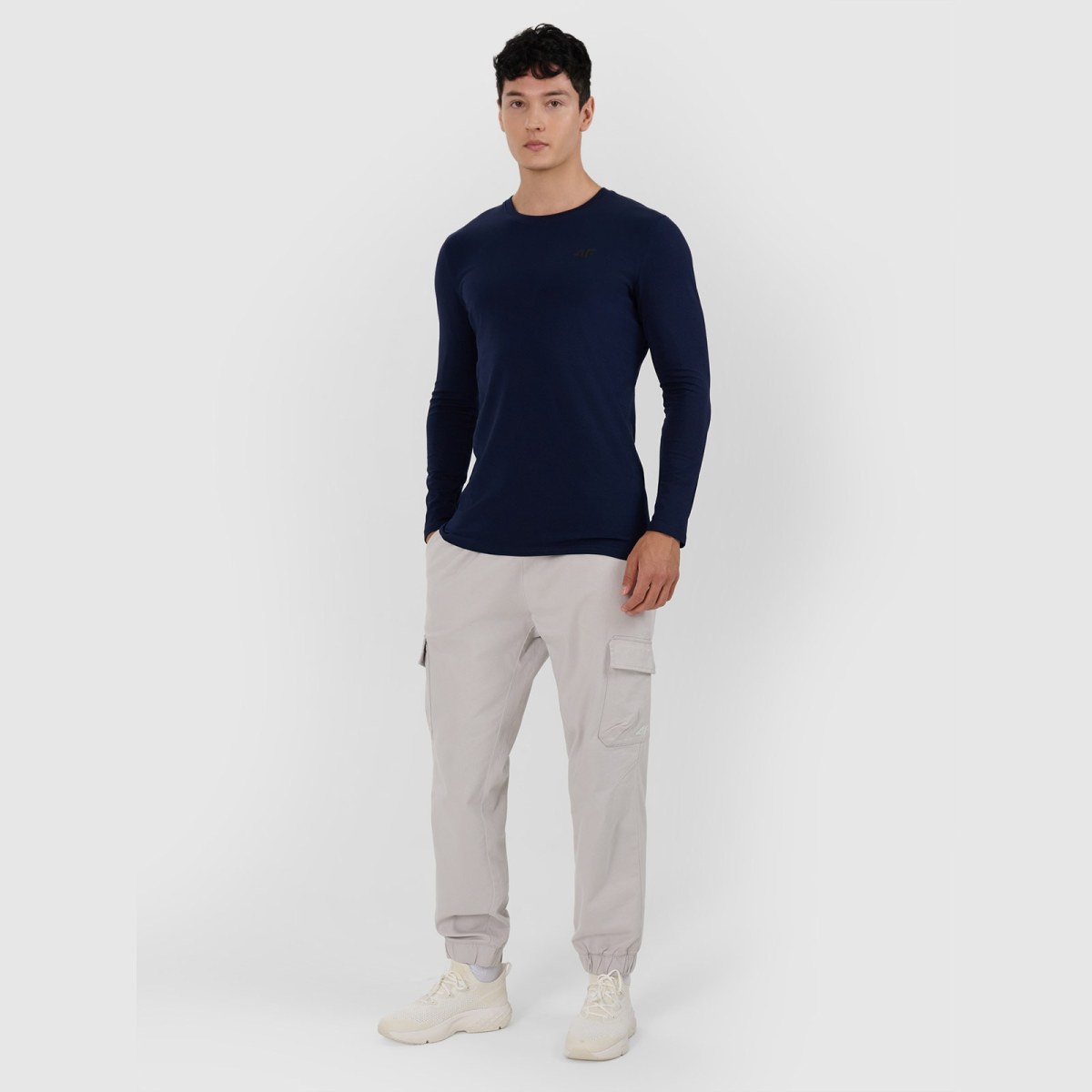 Longsleeve slim hladký pánsky - tmavomodrý · záber 2