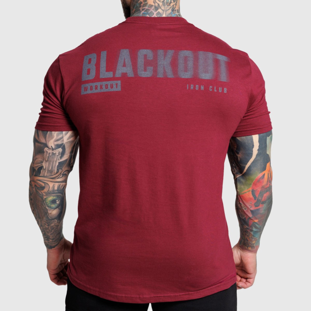 Pánske tričko Iron Aesthetics Blackout, bordové · záber 1
