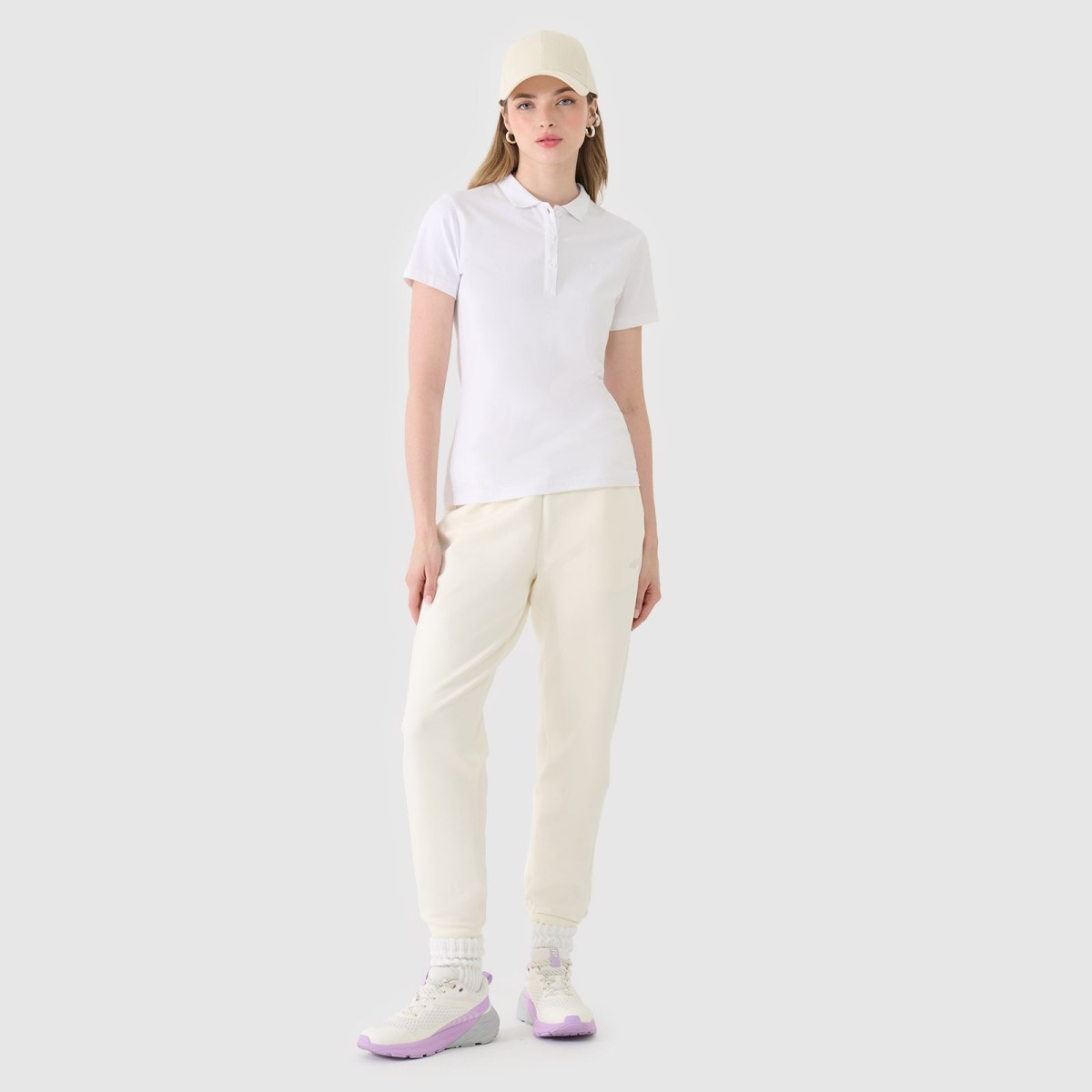 Dámske slim polo tričko - biele · záber 2