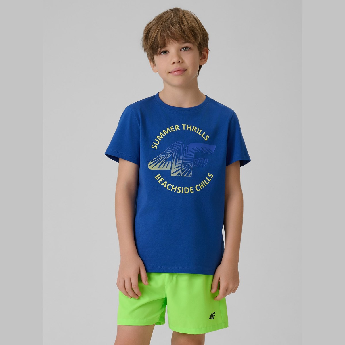 T-shirt loose s potlačou chlapčenský - modrý · záber 3